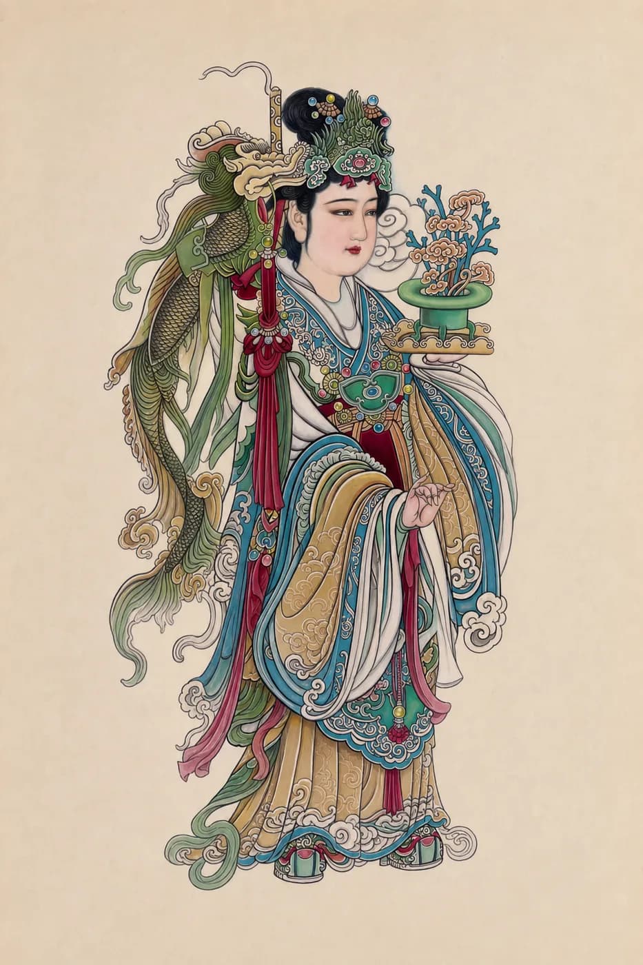 京劇人物・盛装仕女