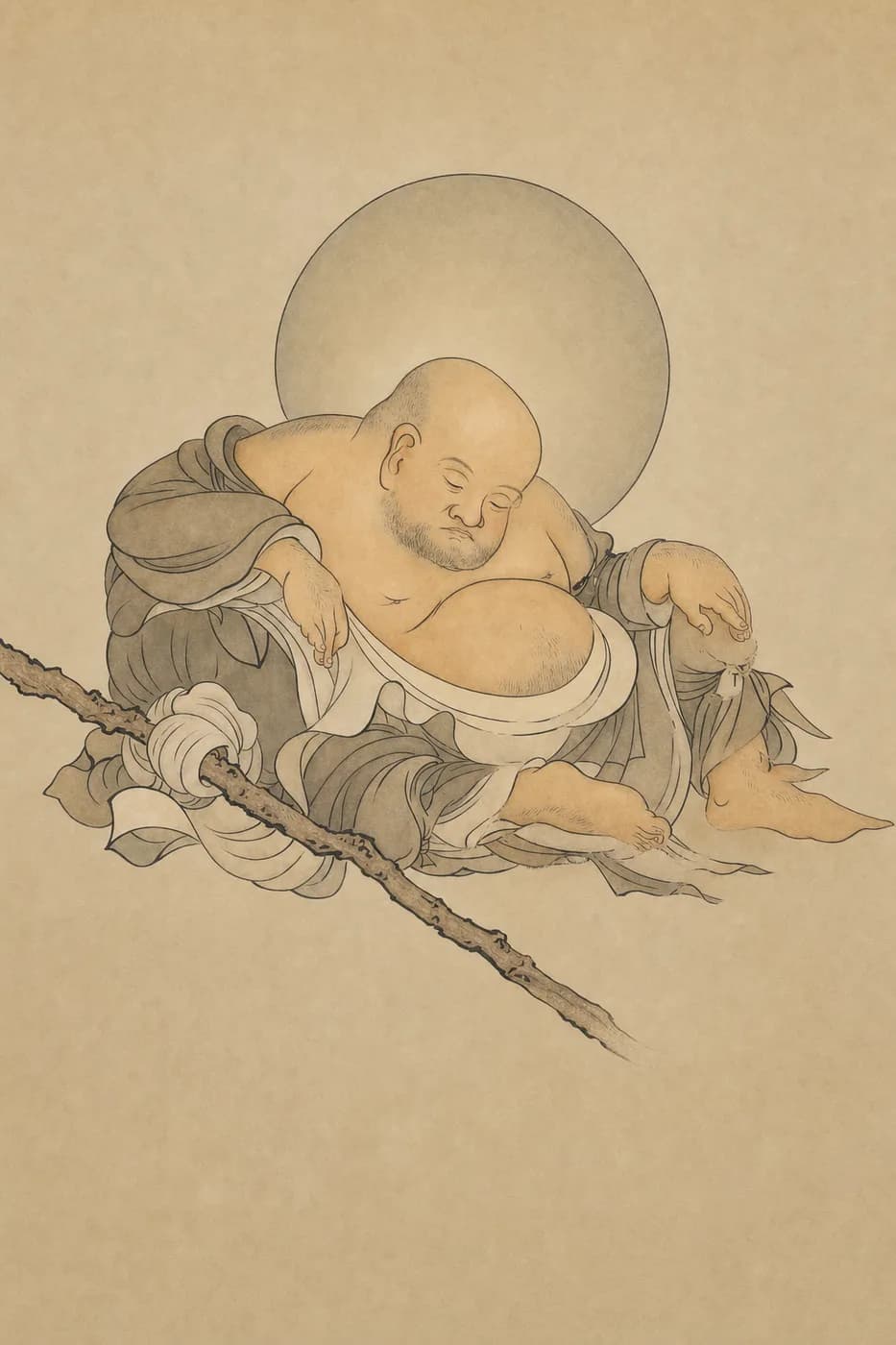 布袋僧（白描）