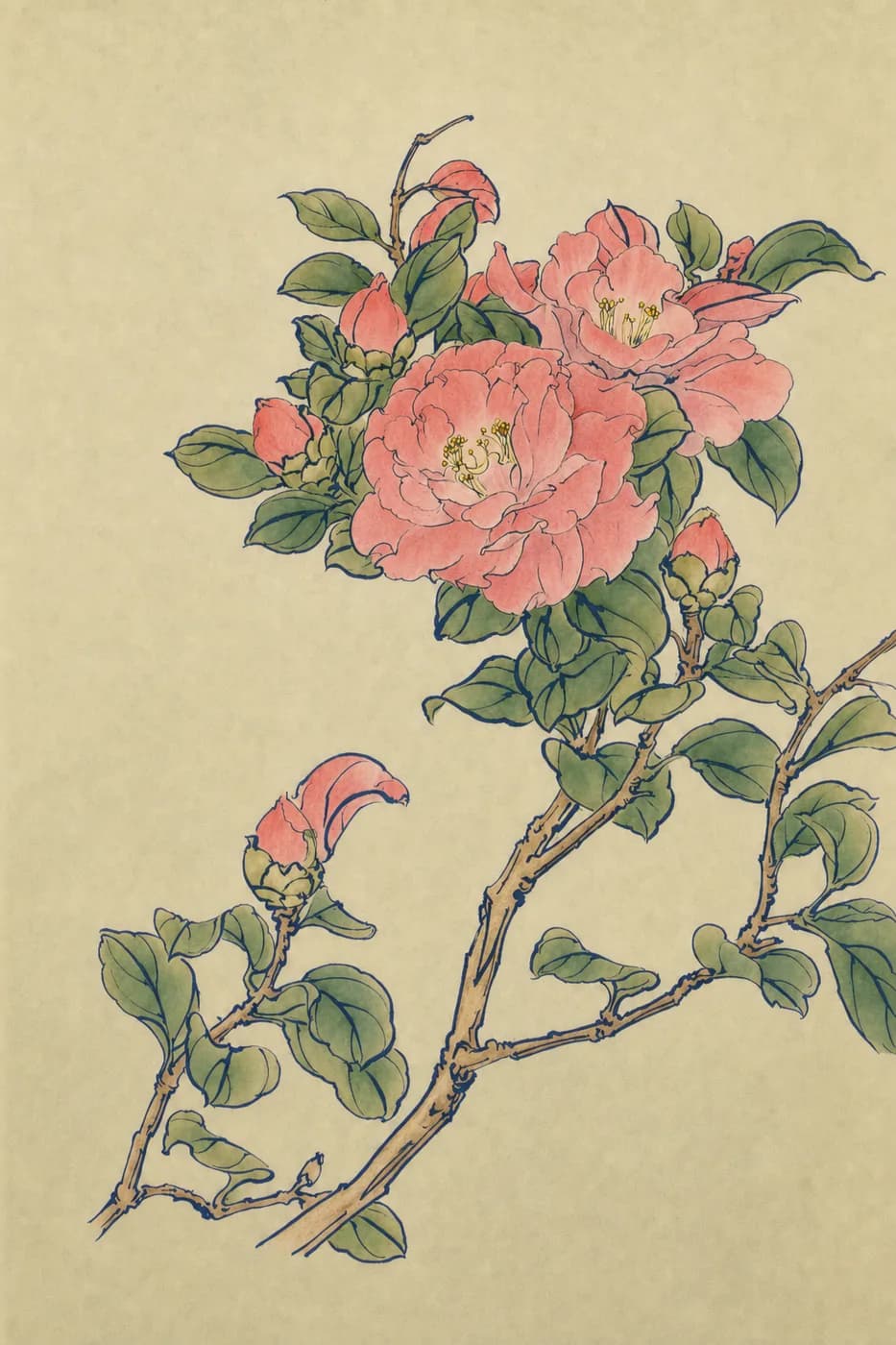 牡丹（白描）